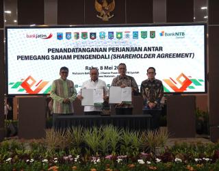 KUB : Bank Jatim Teken Shareholder Agreement dengan Pemprov NTB & Bank NTB Syariah