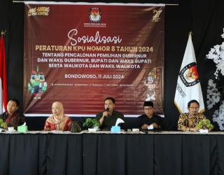 KPU Bondowoso Gelar Sosialisasi PKPU 8 Tahun 2024 Tentang Pencalonan