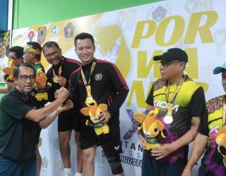 Tim Tenis Meja PWI Jatim Borong Dua Medali Emas di Porwanas XIV