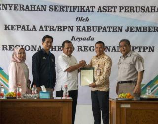 PTPN I Regional 4 Terima Sertifikat Aset 39,8 Ha dari BPN