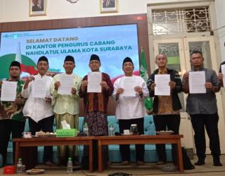 NU Bersama Tokoh Lintas Agama Komitmen Ciptakan Surabaya Aman.