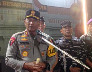 Kondusif. Polda Jatim Pantau Langsung Malam  Pergantian Tahun