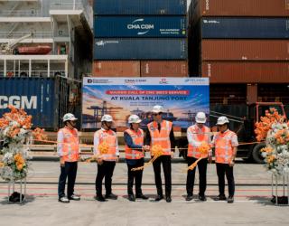 PMT Layani Pelayaran Langsung Perdana CMA CGM dari Kuala Tanjung ke China Selatan