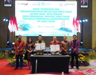 Bank Jatim & Dinas Pendidikan se-Jatim Lakukan PKS Layanan Jasa Perbankan