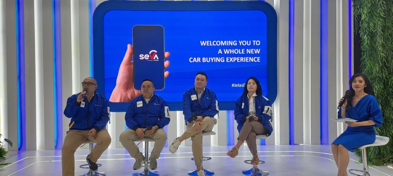 Moxa, platform digital kredit kendaraan bermotor yang merupakan bagian dari grup Astra Financial tahun ini mulai jaring pasar digital di ajang GIIAS 2023 ( Foto : Jatimkin.com / Alvian Yoananta )