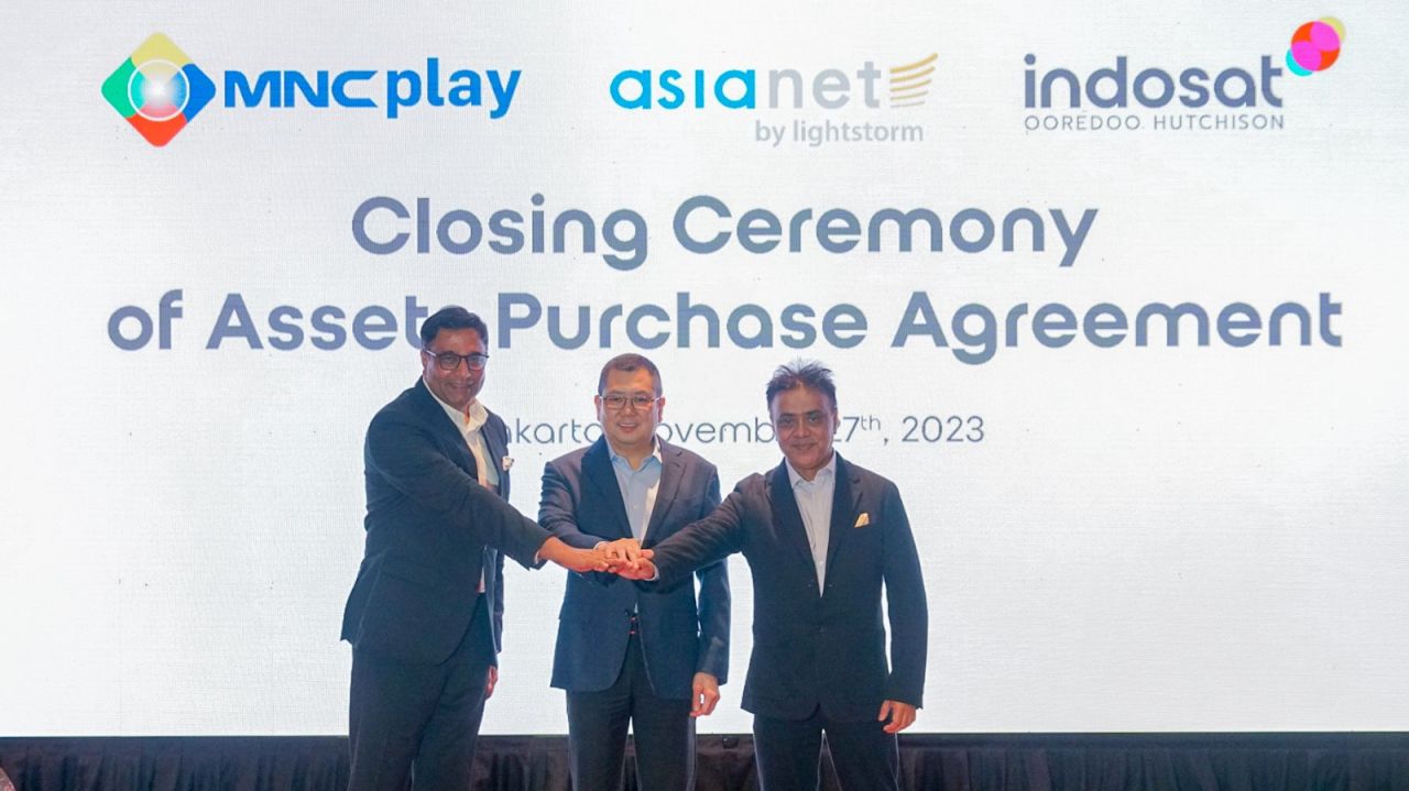 Indosat Ooredoo Hutchison (Indosat atau IOH) mengumumkan kesuksesan kolaborasi dengan Asianet (Lightstorm group company) ( Foto : Dok Indosat for Jatimkini.com )