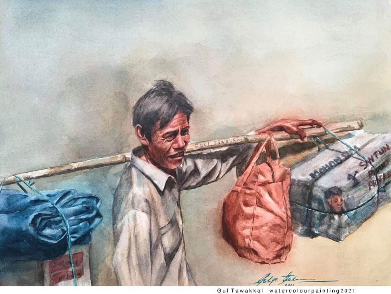 Ilustrasi foto Lukisan karya Guf Tawakal for Jatimkini.com