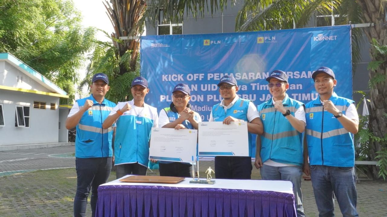 PT PLN (Persero) Unit Induk Distribusi (UID) Jawa Timur dan PT PLN Icon Plus berkolaborasi dalam pengembangan bisnis internet di Provinsi Jawa Timur. (Foto: PLN for Jatimkini.com)