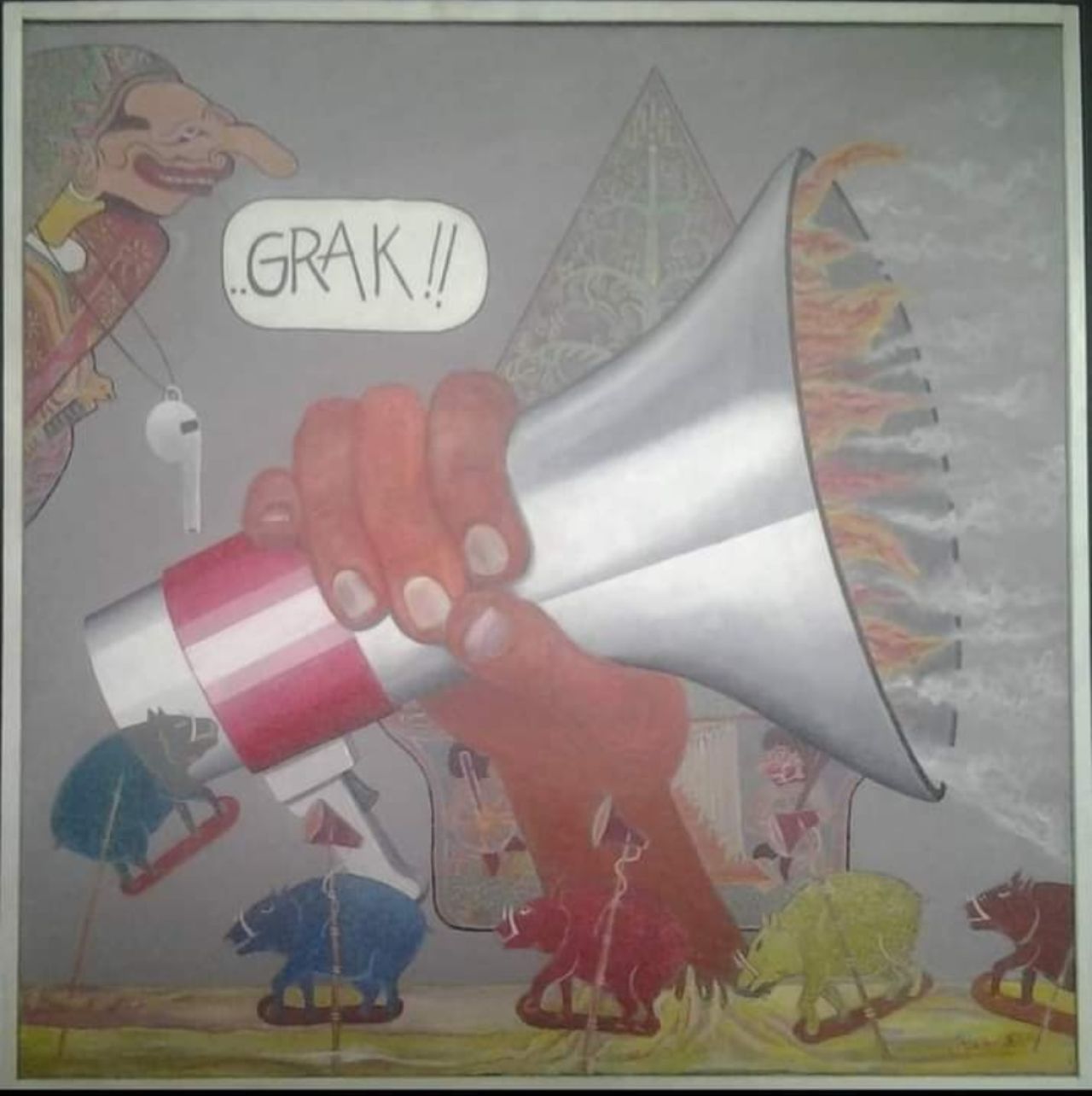 Ilustrasi foto Judul lukisan: Provokator. Karya Rokimdakas for Jatimkini.com