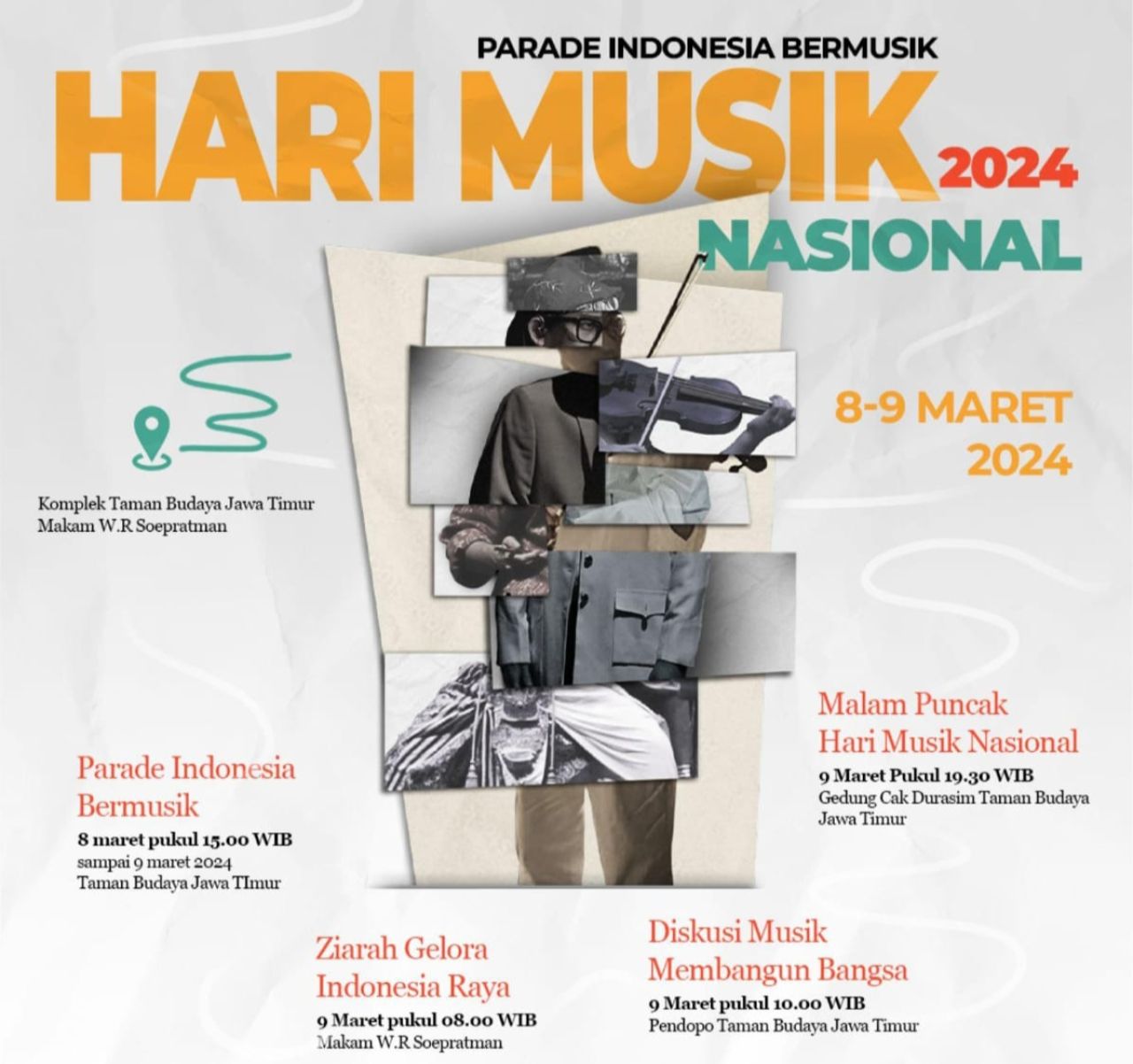 Peringati kelahiran sang maestro musik tanah air sekaligus pahlawan nasional WR Supratman komunitas JatiSwara menggelar Parade Indonesia Bermusik (Foto : Istimewa )