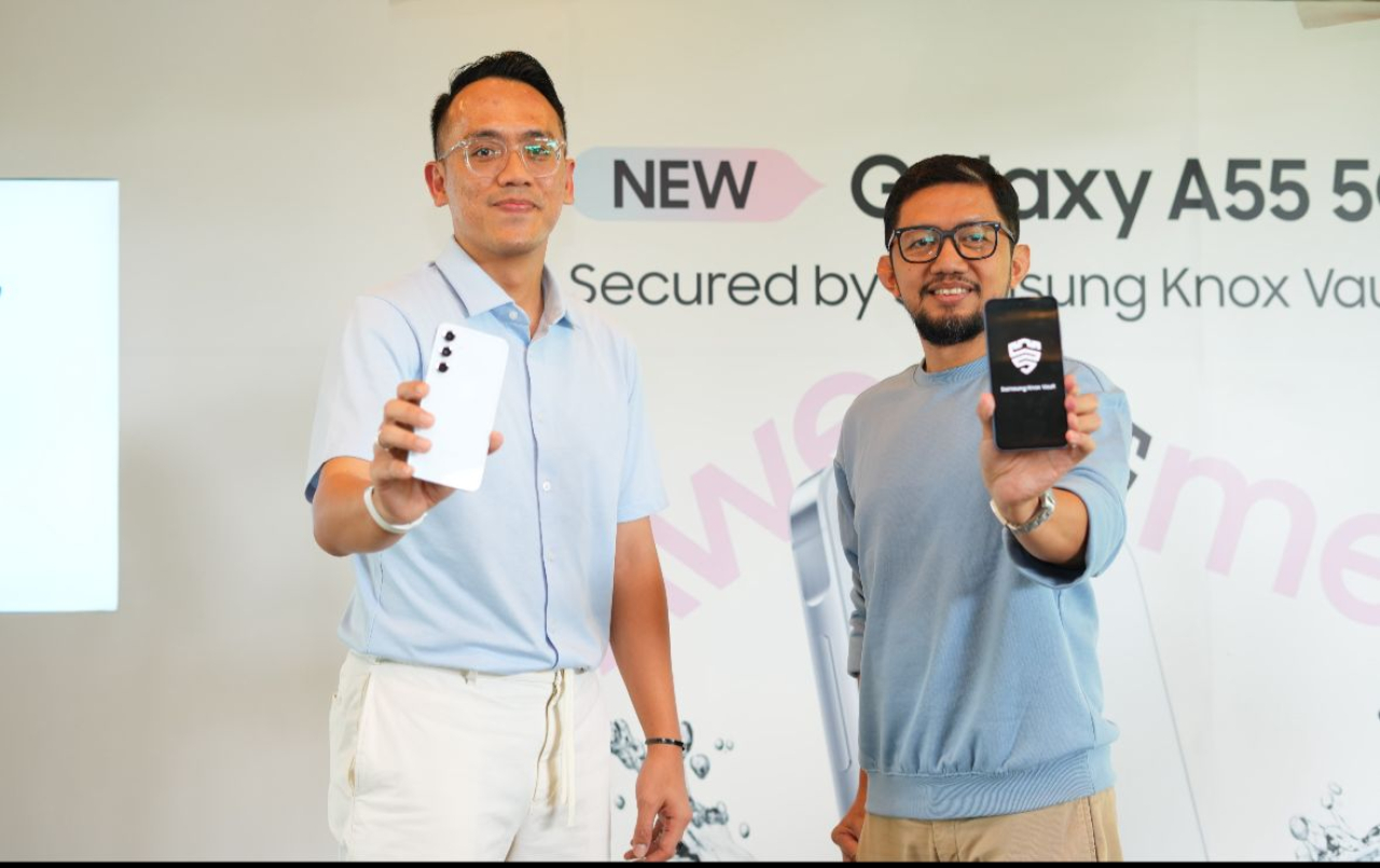 Samsung Electronic Indonesia memamerkan produk terbarunya Samsung Galaxy A55 5G. Foto : Samsung for Jatimkini