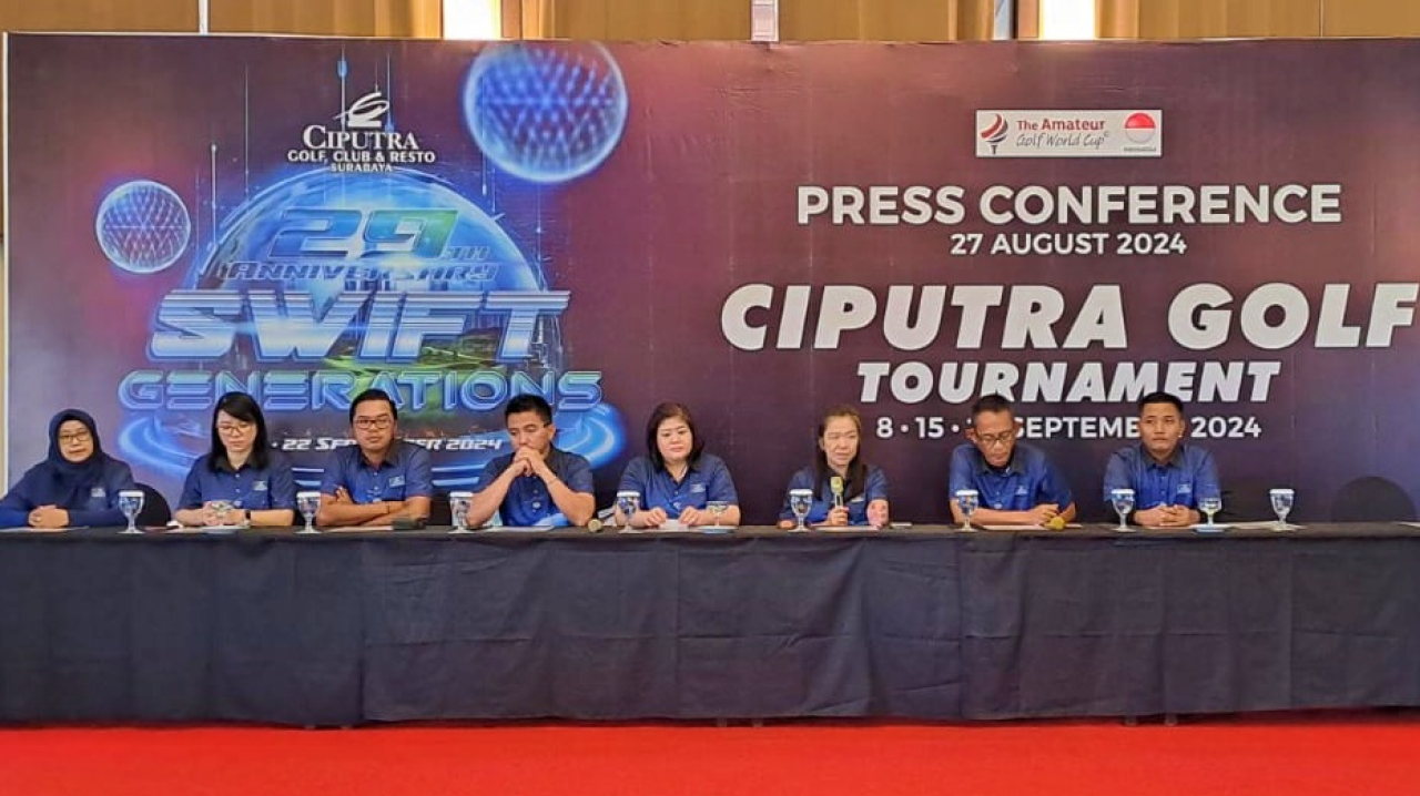 Konferensi pers 29th Anniversary Ciputra Golf Tournament ‘Swift Generation’. di Surabaya, Selasa (27/8/2024). Foto : Alvian Yoananta