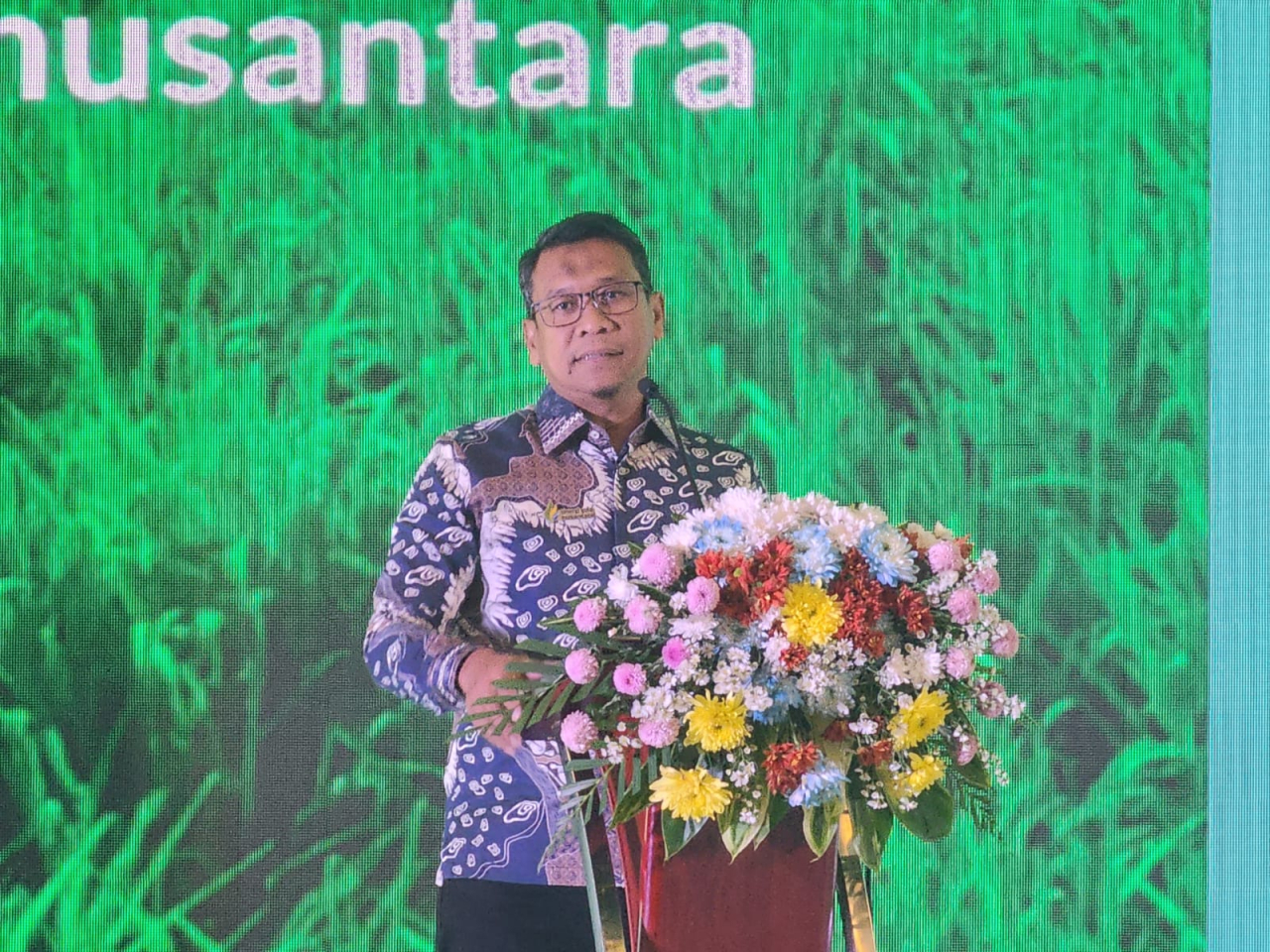 Dirut SGN Mahmudi memberi sambutan dalam launching penguatan petani tebu rakyat dan aplikasi e-TERA di Surabaya, Rabu (21/8/2024). Foto : Peni Widarti
