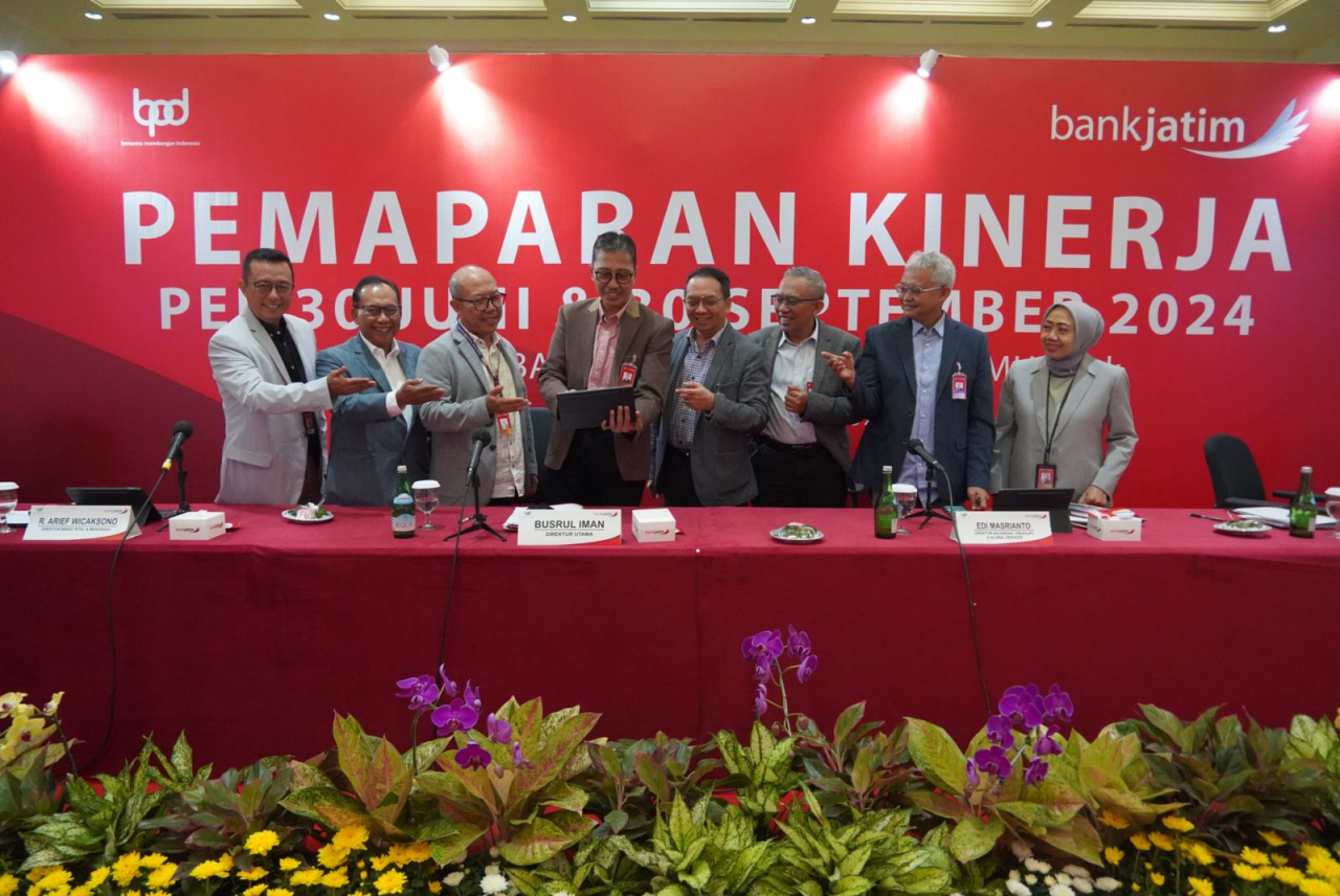 Kegiatan pemaparan kinerja kuartal III/2024 Bank Jatim di Surabaya, Selasa (29/10/2024). Foto : BJTM