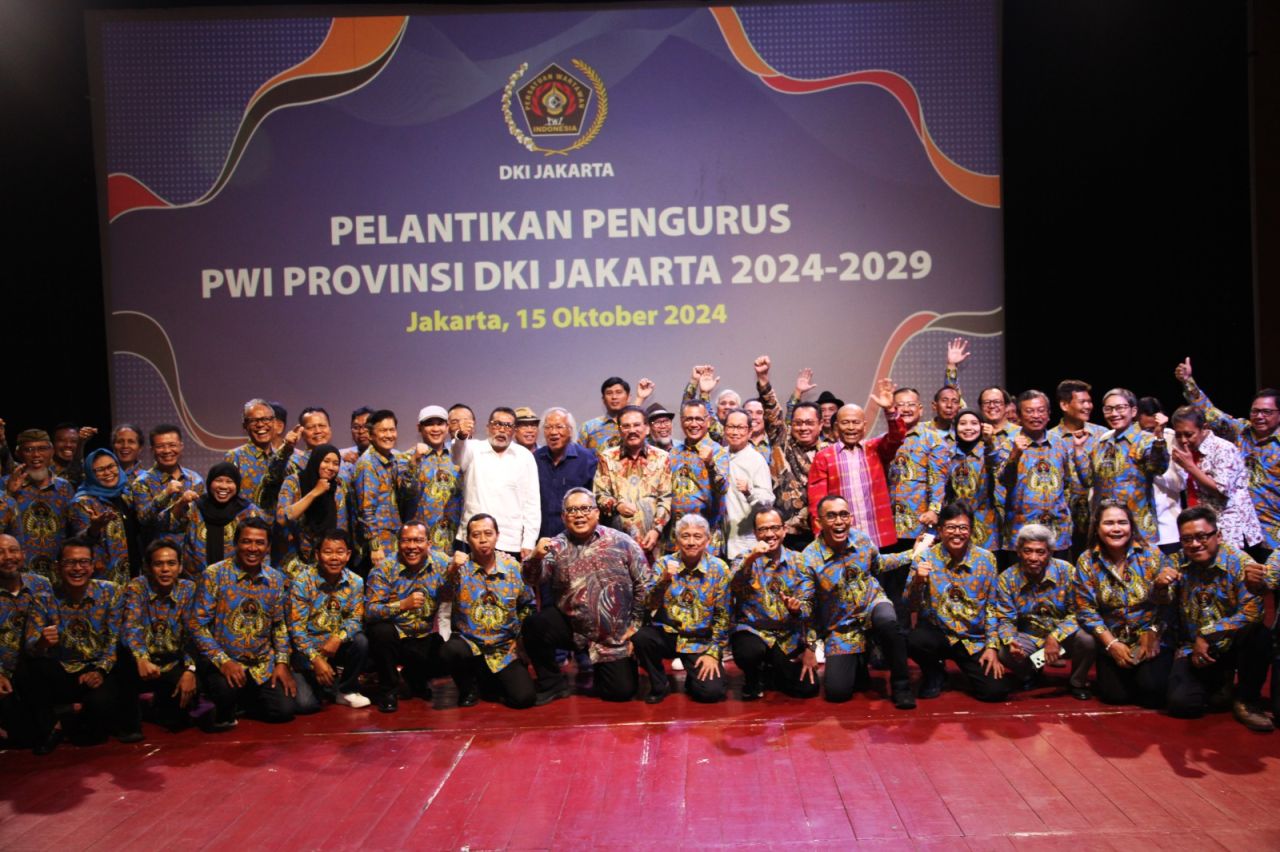 Persatuan Wartawan Indonesia (PWI ) pusat resmi melantik kepengurusan PWI Jaya 2024-2029. Selasa (15/10/2024) ( Foto : Istimewa)