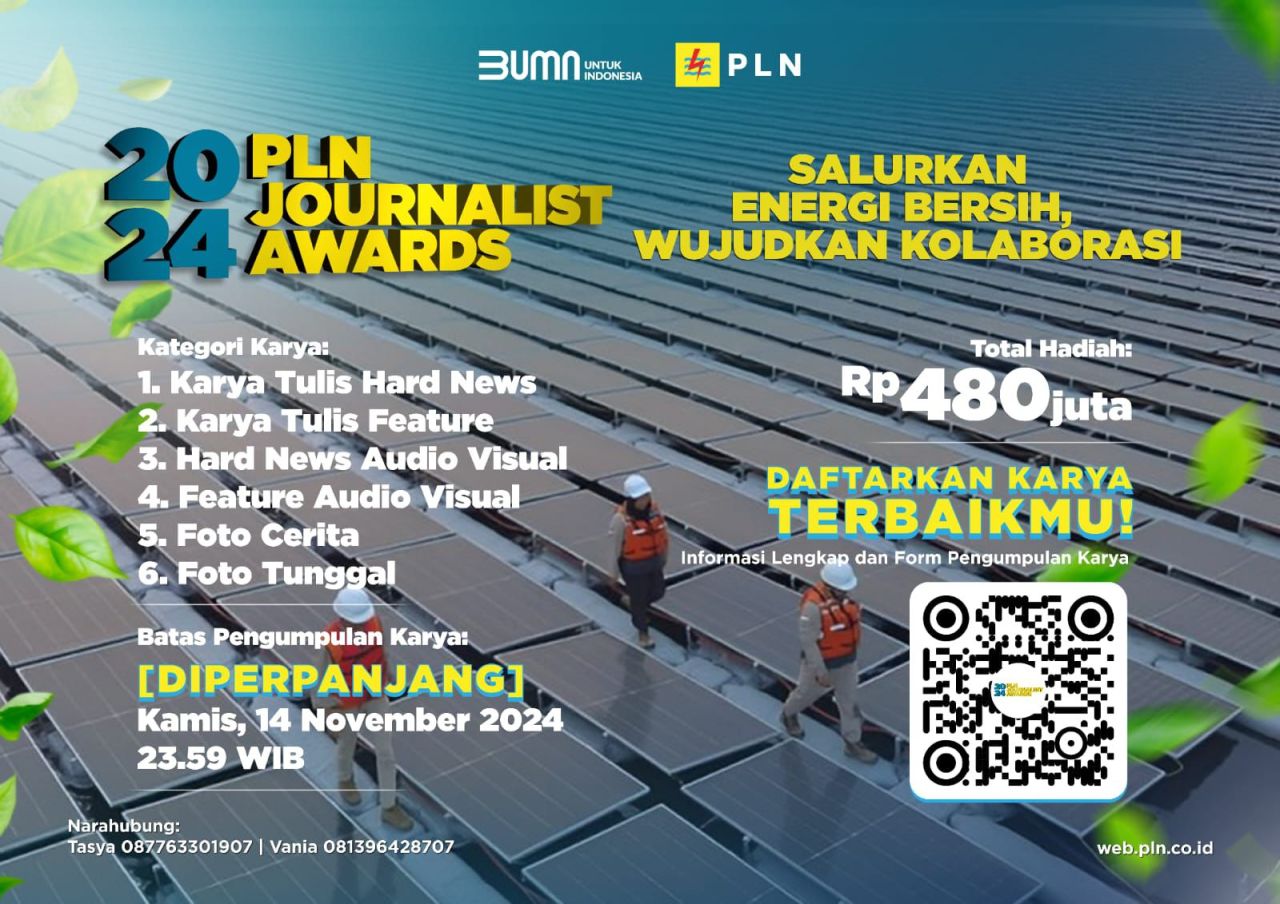 PLN Journalist Award (PJA) 2024, PT PLN (Persero) memperpanjang masa pendaftaran, yang semula berakhir pada 31 Oktober 2024 menjadi 14 November 2024. (Foto: PLN for Jatimkini)
