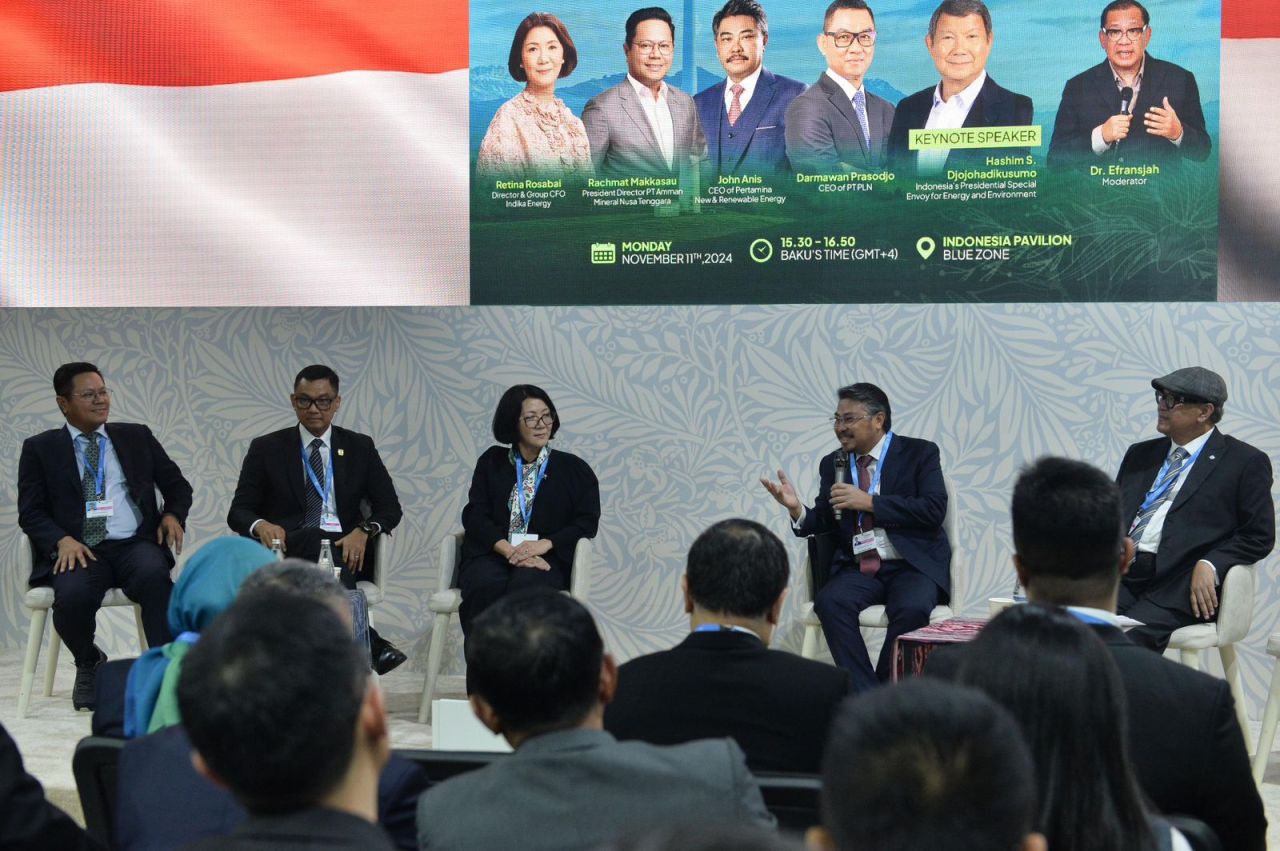 Hashim dalam CEO Climate Talks COP29 dengan tema "Enhancing Ambition on Renewable Energy" di Baku, Azerbaijan, Senin (11/11). (Foto: PLN for Jatimkini)