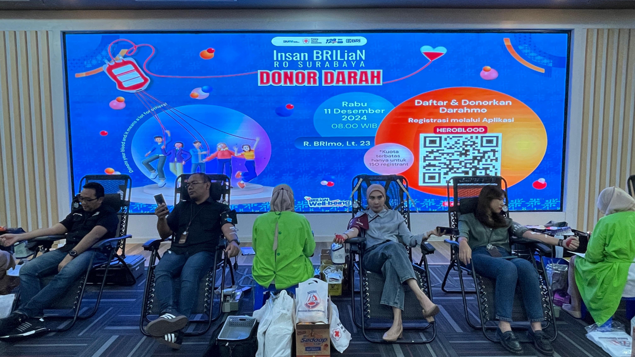 Kegiatan donor darah BRI Surabaya. Foto : BRI