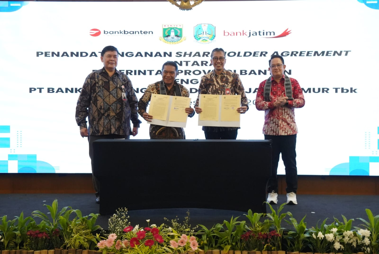Bank Jatim melanjutkan proses KUB dengan Bank Banten. Foto : BJTM