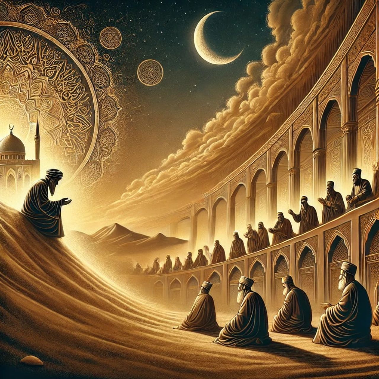 Ilustrasi agama dari spiritualitas murni menuju pragmatisme. ( Foto : AI )