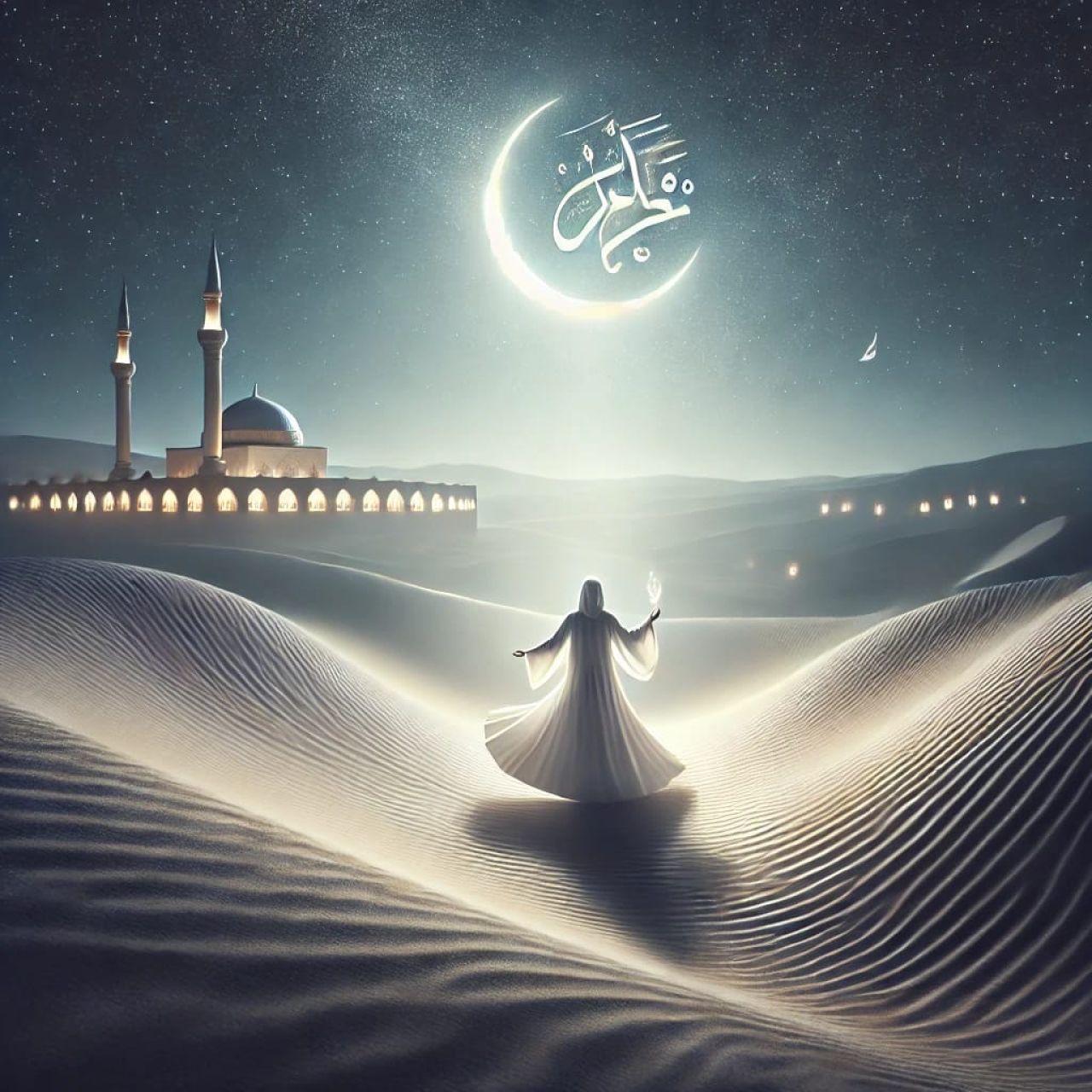 Ilustrasi menggambarkan spiritualitas sufi dalam menyambut Ramadhan ( Foto : AI )