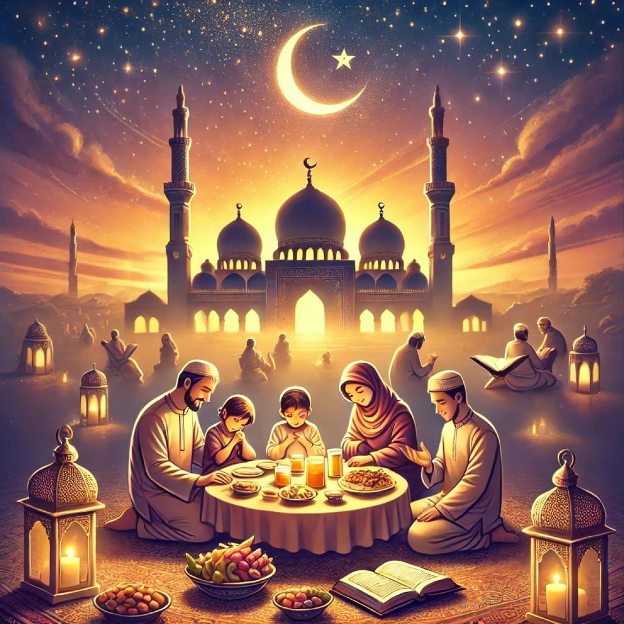 Ilustrasi : Bulan Ramadhan bukan sekadar momen menahan lapar dan dahaga, tetapi juga perjalanan spiritual menuju cahaya Ilahi. ( Foto : AI )