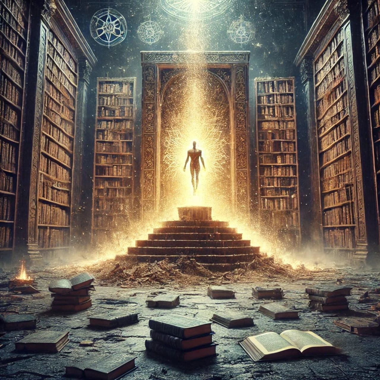 Ilustrasi simbolis runtuhnya dogma kebenaran kitab suci ( Foto : AI )