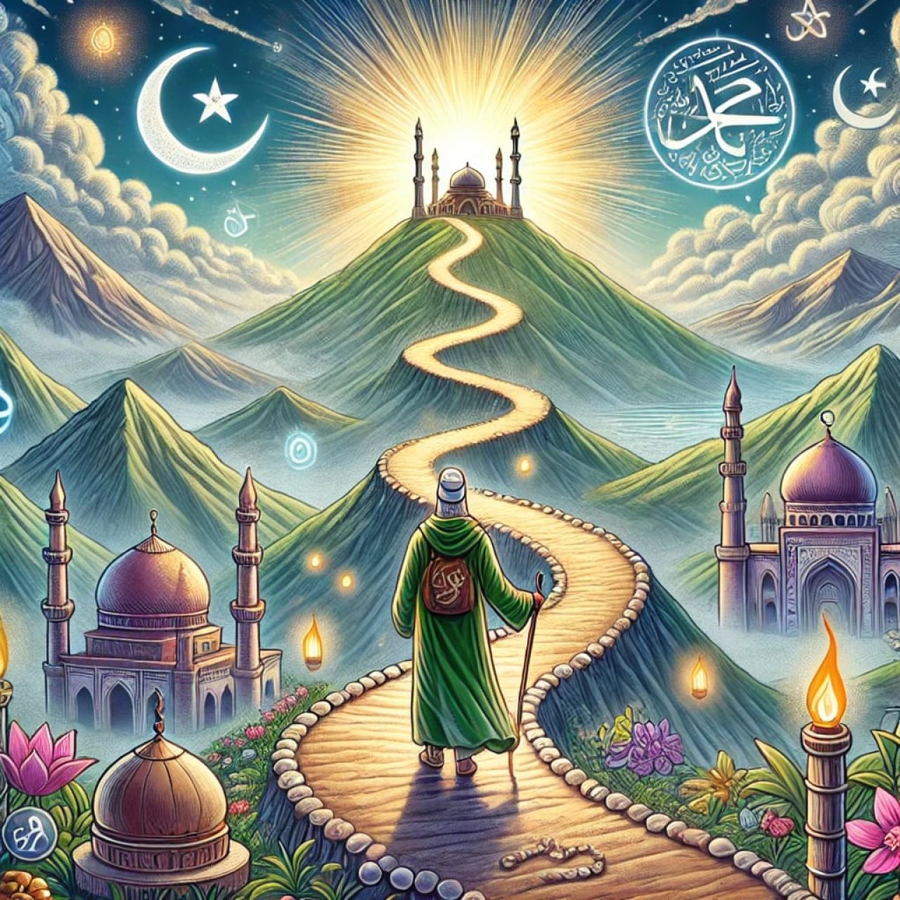 Ilustrasi perjalanan spiritual ( Foto : Ai )