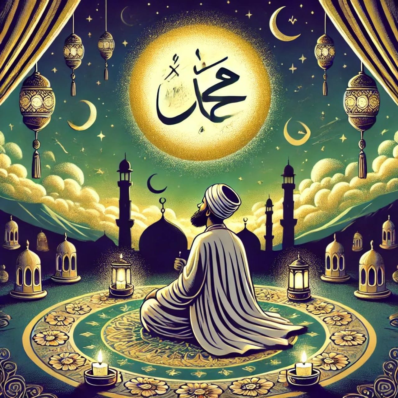 Ilustrasi penyucian batin dan pengendalian hawa nafsu dalam perjalanan spiritual ( Foto : AI )