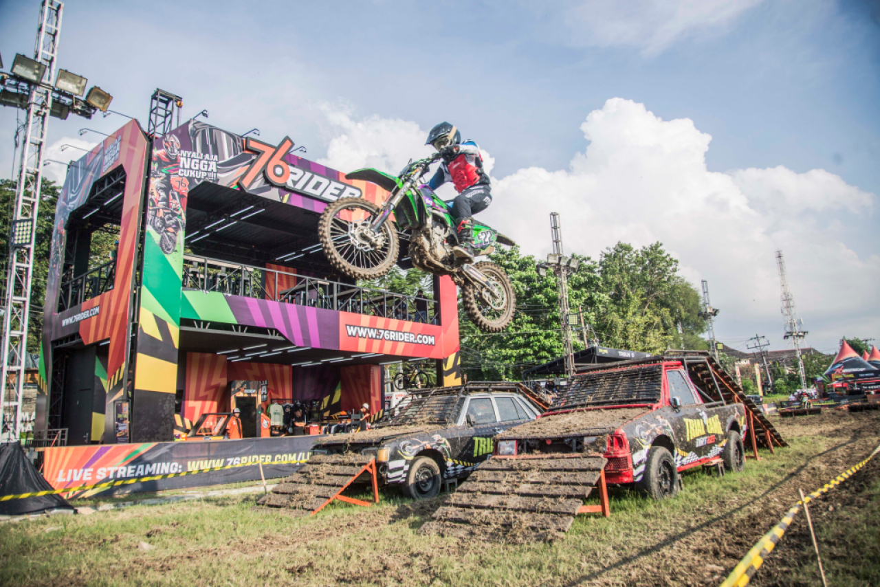 Aksi M. Zidane pada Trial Game Dirt. Foto : ist