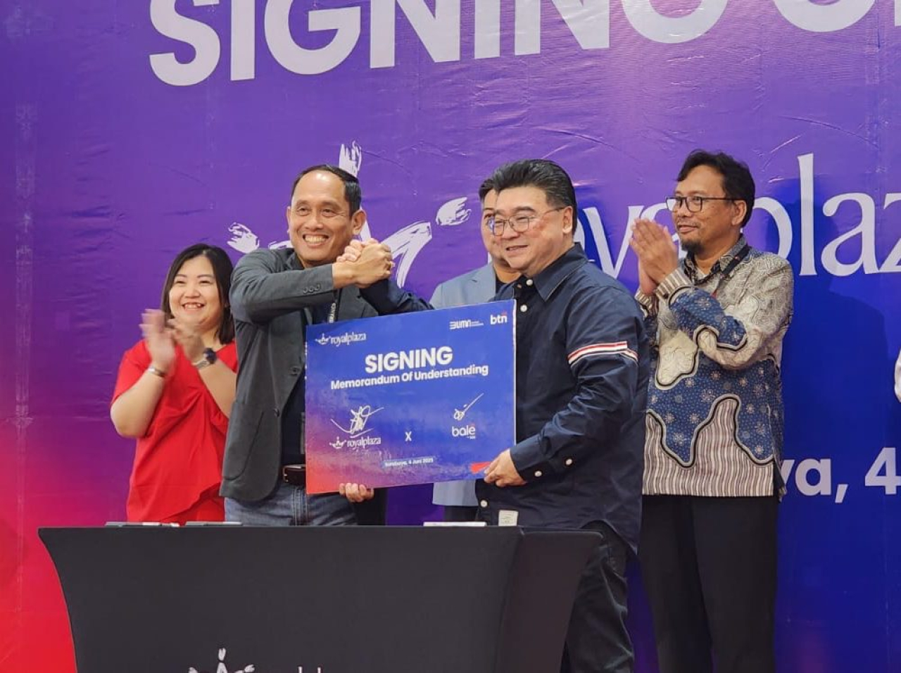 Kegiatan penandatanganan kerja sama antara Pakuwon Group dengan BTN di Royal Plaza Surabaya, Rabu (4/6/2025). Foto : Peni Widarti
