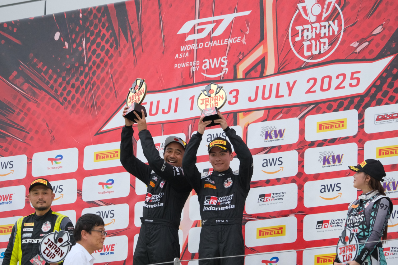 TGRI kembali meraih podium ke-1 di kedua balapan GTWCA Japan Cup 2025 di Fuji International Speedway, Oyama, Jepang, Sabtu–Minggu kemarin. ( Foto : Toyota for Jatimkin )