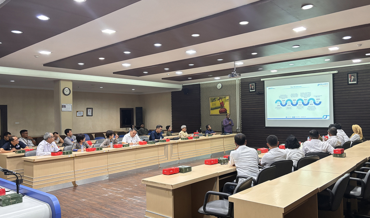 Humas TPS, Ardiansyah menjelaskan posisi strategis entitas bisnis Pelindo Group dalam merangkai rantai pasok global. (Foto: TPS)