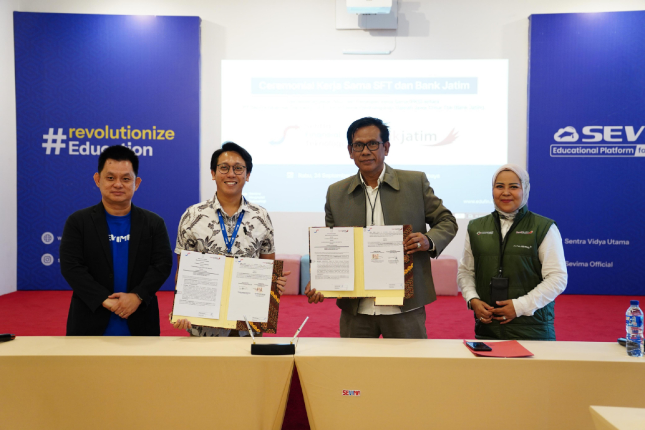 Kerja sama antara Bank Jatim dengan SFT. Foto : Bank Jatim