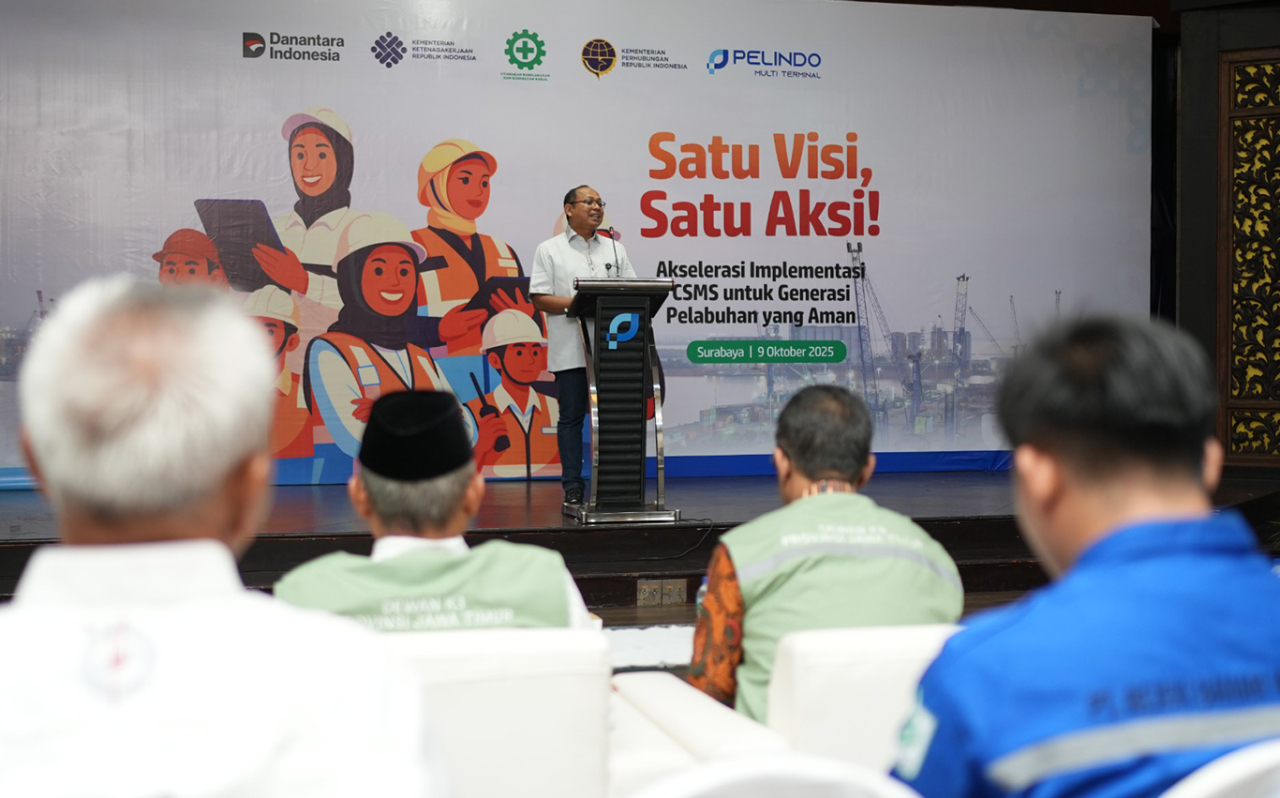 Direktur SDM SPMT, Edi Priyanto di CSMS untuk meneguhkan kembali K3L di seluruh operasional entitas usaha. (Foto: dok.SPMT)