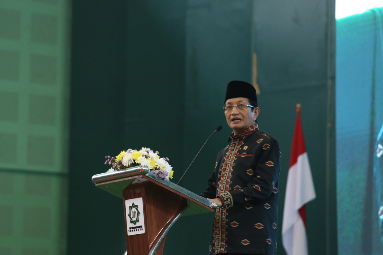 Menteri Agama, Nazaruddin Umar dalam International Conference on Indonesian Islam di Kampus UINSA, Surabaya, Rabu (26/11/2025). (Foto: Rochman Arief/jatimkini.com)