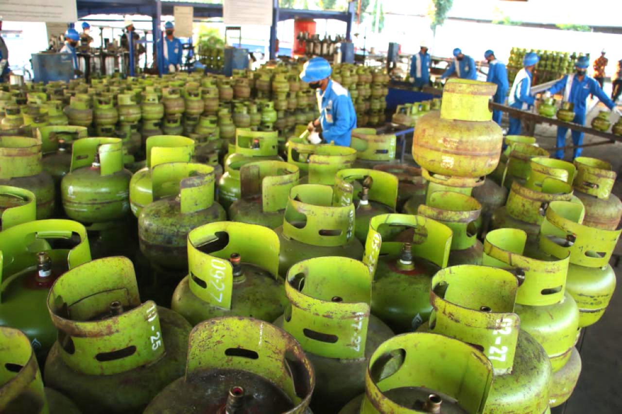 Pasokan LPG subsidi 3kg disediakan Pertamina untuk memenuhi kebutuhan momen Idulfitri. Foto : Pertamina