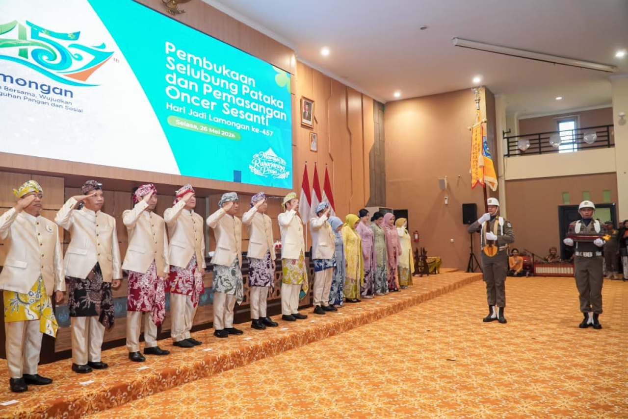 Puncak peringatan Hari Jadi Lamongan ke-457 Tahun 2026, Selasa (26/5/2026). Foto: JATIMKINI/Diskominfo Lamongan