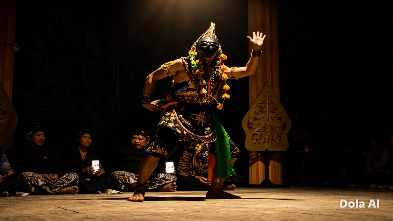 Sanggar Wayang Topeng Tri Purwo Budoyo gelar seni topeng untuk mendoakan kebangkitan Nusantara ( Foto : Istimewa )