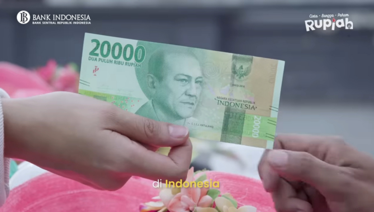 Ilustrasi uang Rupiah dalam screenshoot video BI. Foto : Youtube