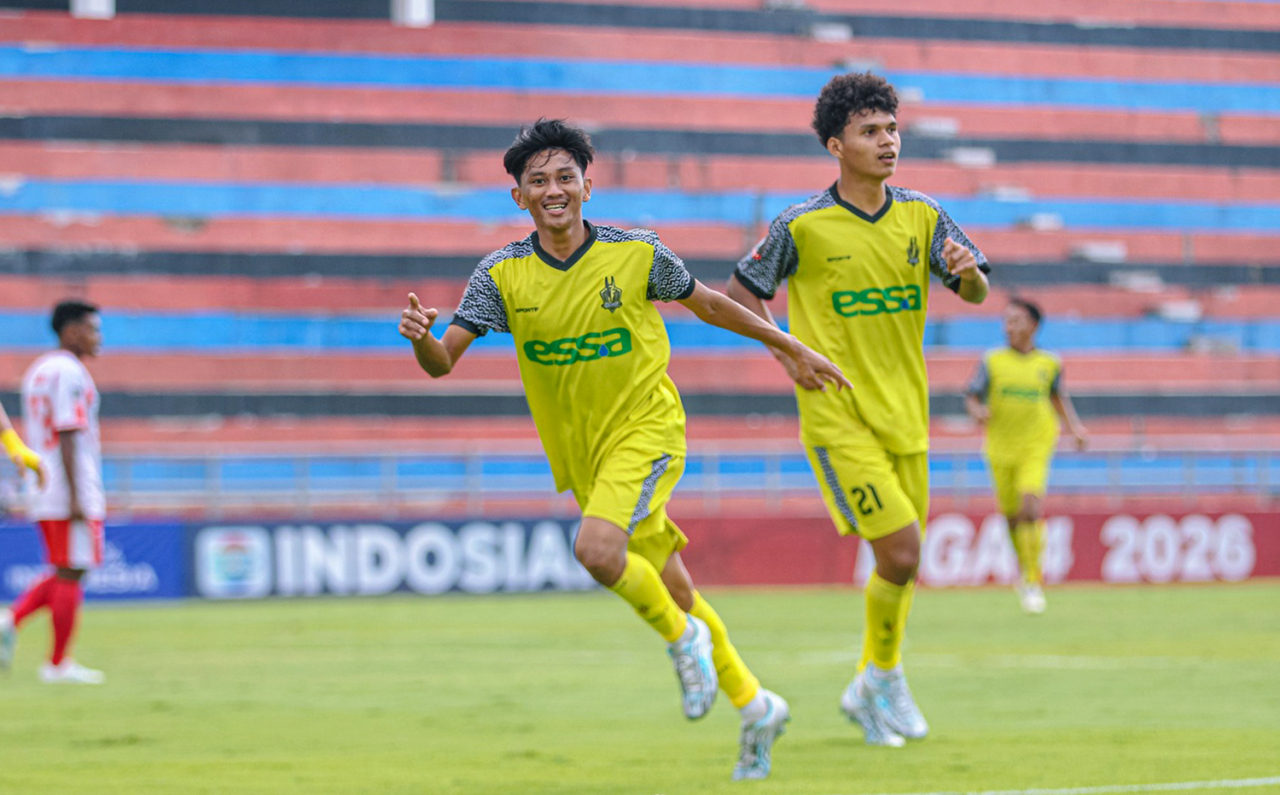 Selebrasi penyerang Celebest Mohamad Rifki usai membobol gawang Persada di pertandingan Babak 32 Besar Liga 4 Nasional 2025/2026. (Foto: dok.Persada)