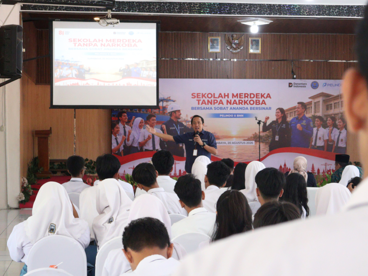Kegiatan edukasi Pelindo dan BNN untuk siswa sekolah. Foto : Pelindo