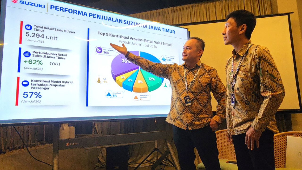GM BIT Jatim, Agus Henryanto Tan (kiri) dan Senior Area Sales Manager UMC, Wiyarso Adiwibowo (kanan) saat sharing session dengan media di Surabaya. Foto : Peni Widarti